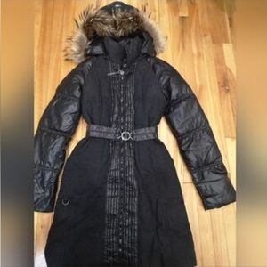 RUDSAK- 🖤 Black Puffer Coat with Fur Hood & Belt 🖤